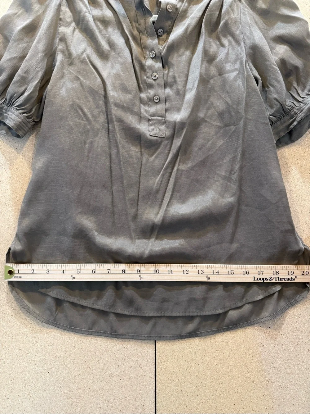 Banana Republic Olive Taupe Short-Sleeve Button Henley